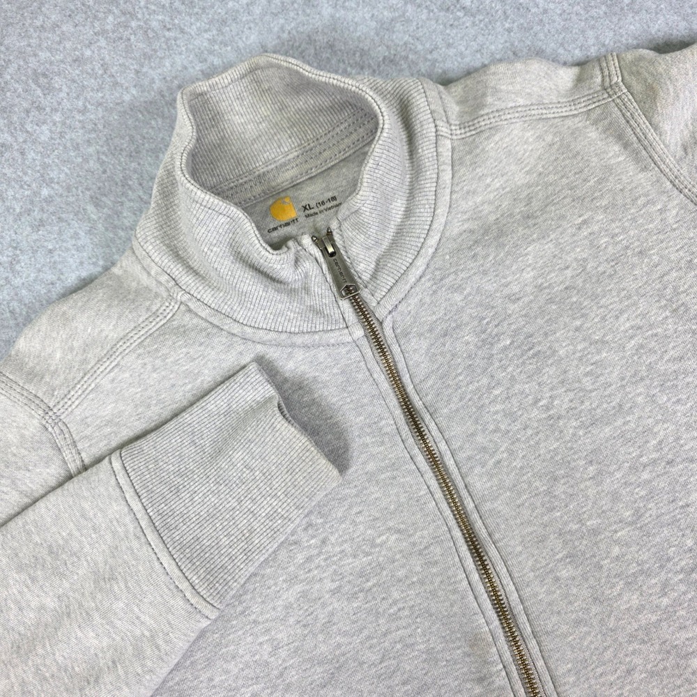 Carhartt Kids Girls‎ Gray Full Zip Jacket Sweatshirt Logo XL (16/18)